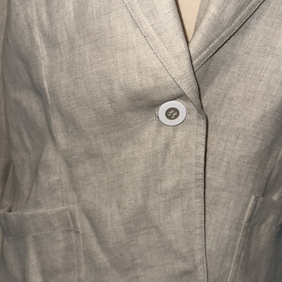 Lafayette 148 New York Oatmeal 100% Linen Blazer New Without Tags - Picture 6 of 7